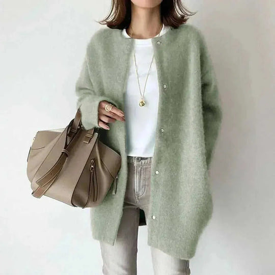 machine washable wool blend | oversized fit cardigan | longline open front coat | energy saving