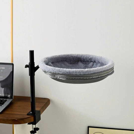 Household Non-occupied Desktop Suspended Cat Bed Black - reverse side showing construction
