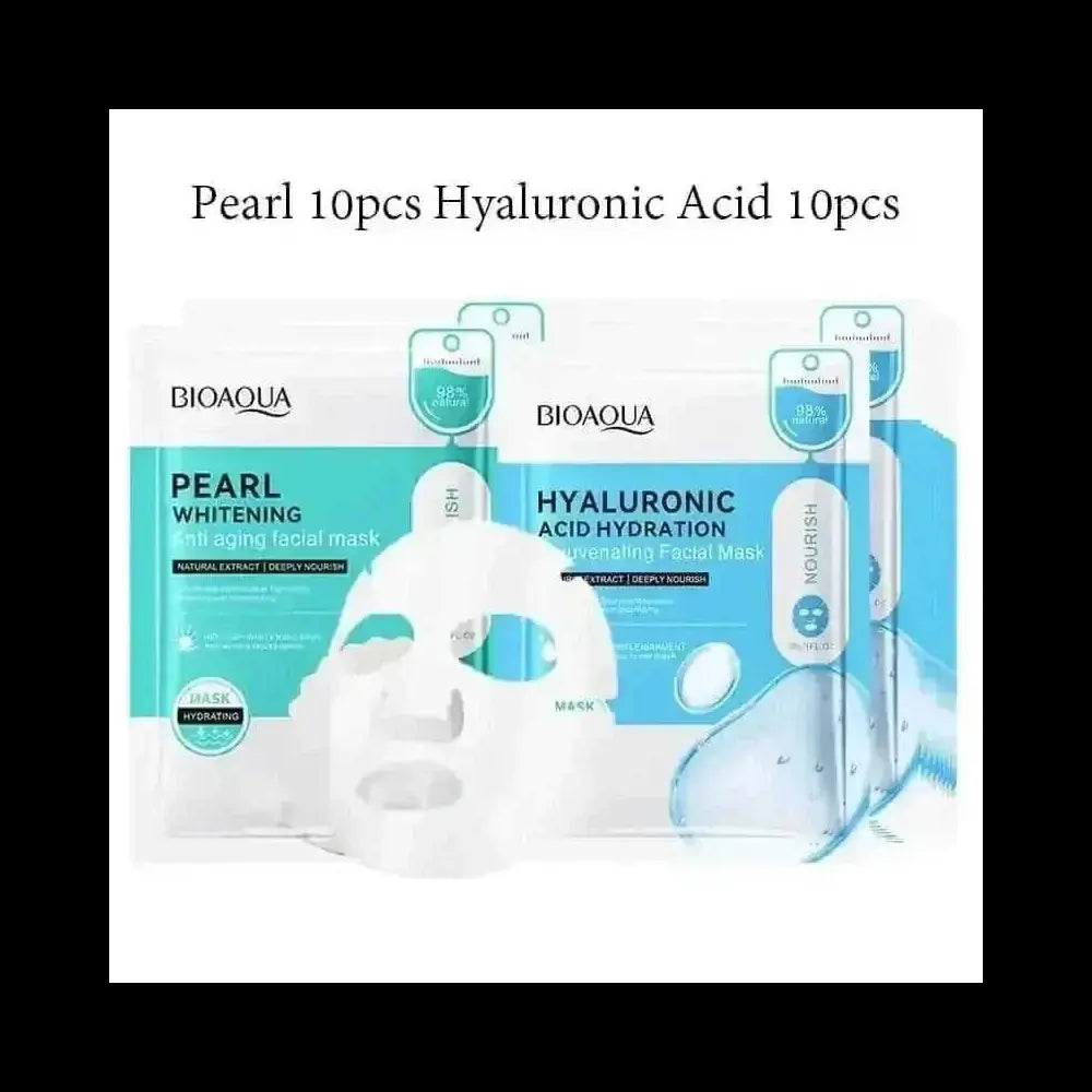20pcs BIOAQUA Snail Hyaluronic Acid Face Mask skincare Moisturizing Anti Wrinkle Whitening Facial Masks Face Skin Care Pro...