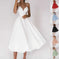 sexy v-neck suspender dress | summer a-line maxi dress | womens long formal dress | ultrasonic cleaning