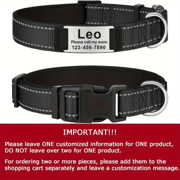 reflective dog collar | adjustable neoprene collar | padded breathable nylon collar | energy saving