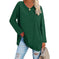 Solid Color Loose Drop Shoulder Sleeve V Neck Long Sleeve Blouse Meifu Market