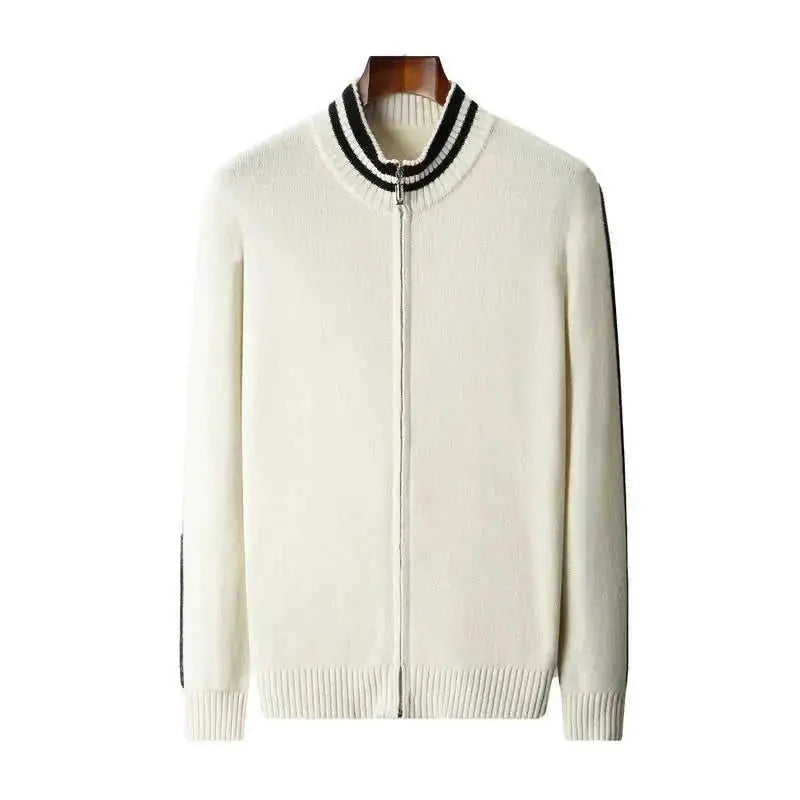 half-zip knitted sweater | slim-fit mens sweater | merino wool blend | ultrasonic cleaning