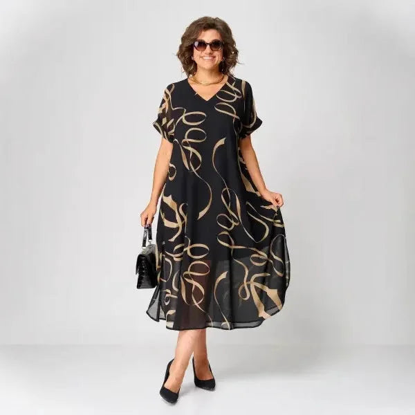 plus size western dress | printed short sleeve dress | womens youthful fashion dress | energy saving