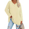 Solid Color Loose Drop Shoulder Sleeve V Neck Long Sleeve Blouse Meifu Market