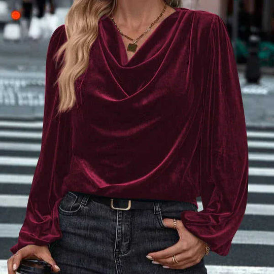 Women's Pile Collar Long Sleeve Top Meifu Market