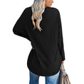 Solid Color Loose Drop Shoulder Sleeve V Neck Long Sleeve Blouse Meifu Market