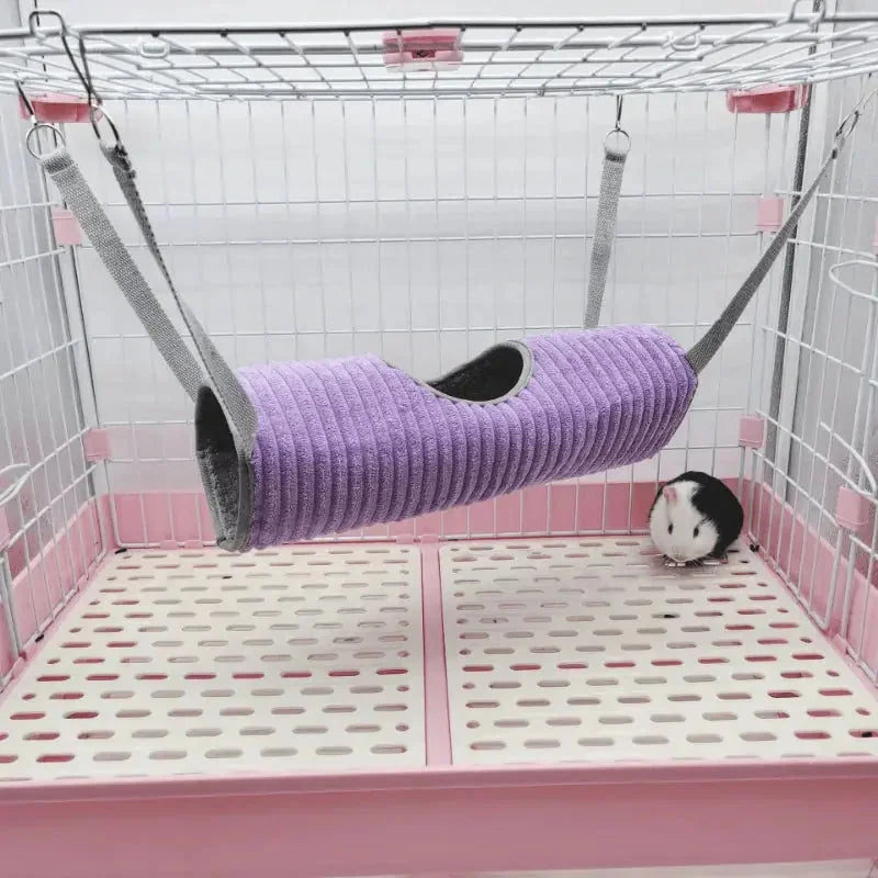 large hamster tunnel hammock | durable ferret hideaway with swing | interactive pet channel for rats | energy saving