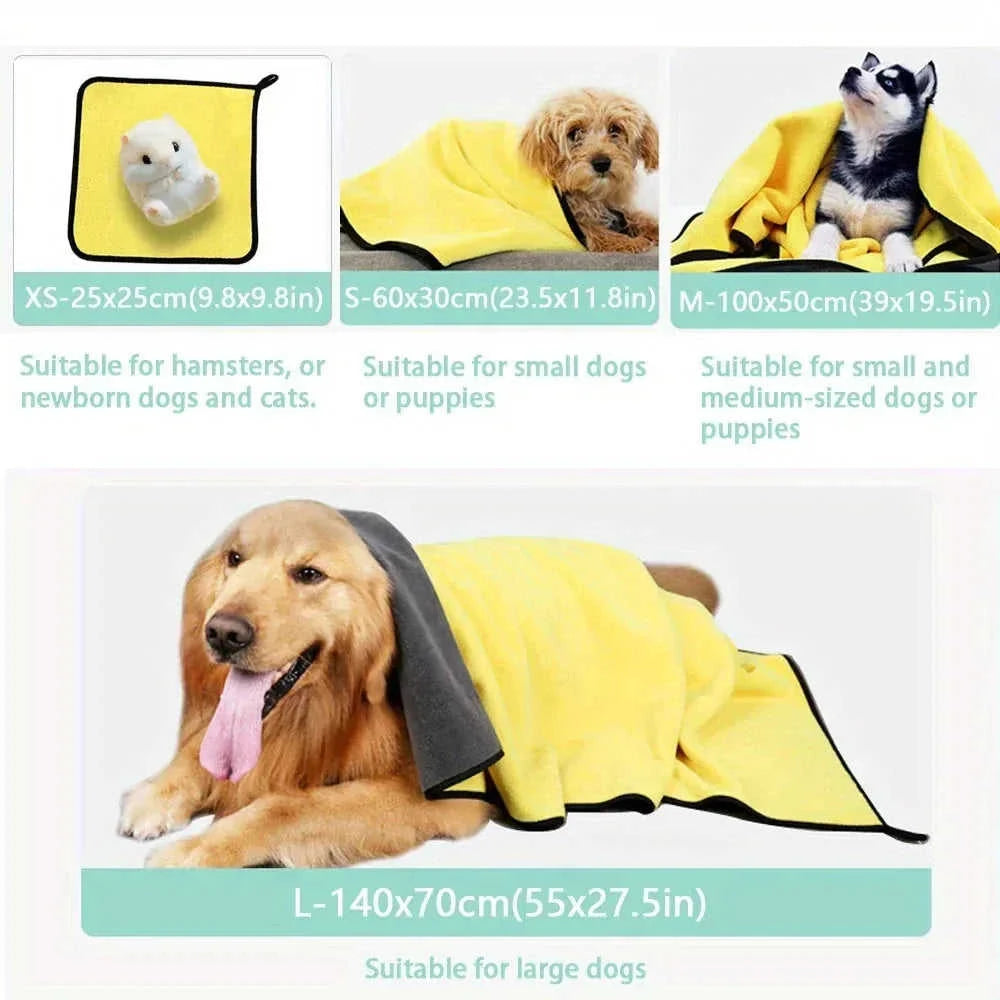microfiber pet drying towel | quick-dry dog bath towel | large absorbent pet towel | ultrasonic cleaning