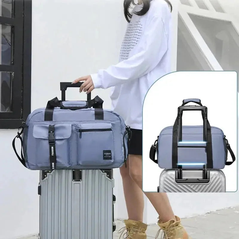 large waterproof gym bag | womens swim bag with wet pocket | yoga duffel bag for travel | ultrasonic cleaning