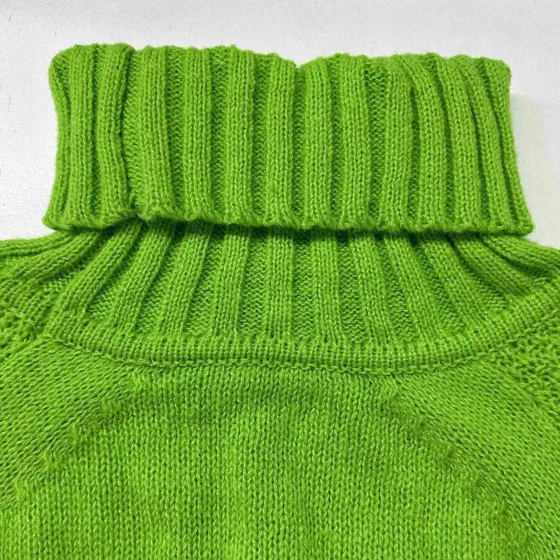 Loose Fit Mock Turtleneck Sweater For Women, 2025 Fall Trendy Long Sleeve Knit Pullover Tops Meifu Market