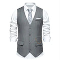 New Men's Solid Color Suit V-neck Single Breasted Chain Vest Meifu Market