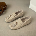 Women's Inner Height Increasing Slip-on Tassel Frosted Lefu Flat Shoes Meifu Market