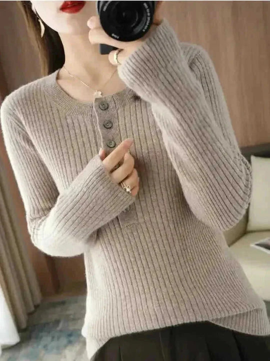 cashmere wool sweater | oversized fit womens | round neck long sleeve | ultrasonic cleaning