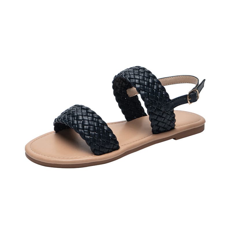 Women Shoes Summer Weave Sandals Flat Beach Shoes Meifu Market