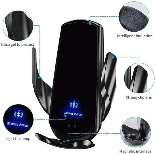30W Wireless Car Charger - Magnetic Mount Phone Holder for iPhone & Samsung - lifestyle