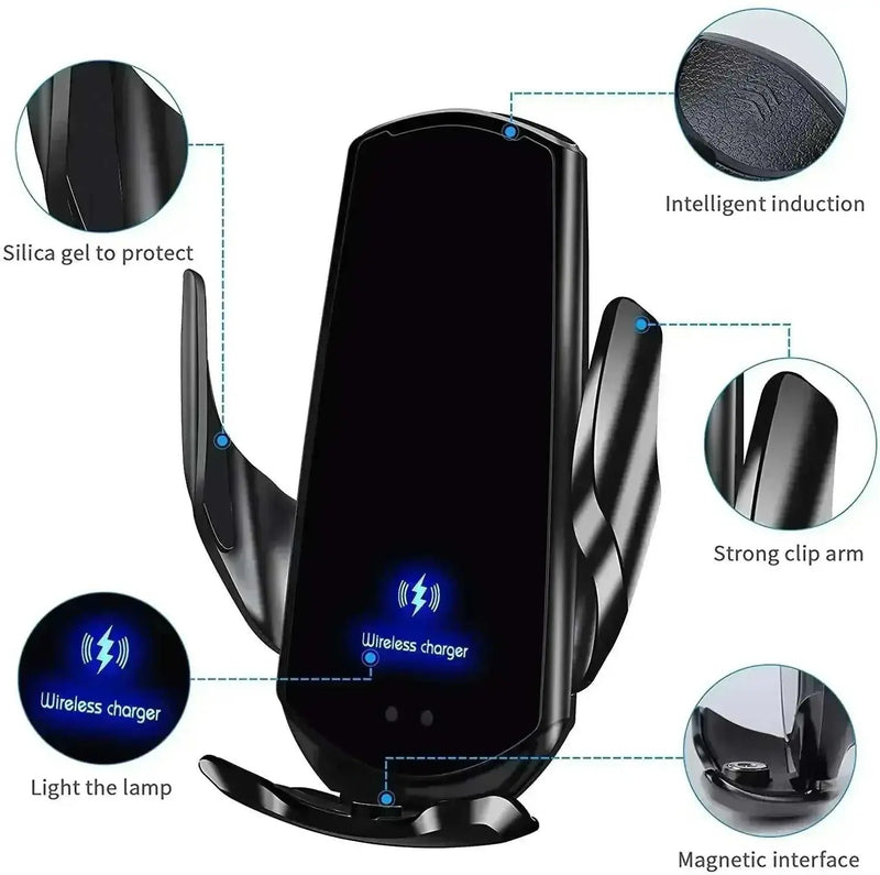 30W Car Wireless Charger Automatic Magnetic Chargers Mount Phone Holder Air Vent for iPhone 14 13 12 11 8 Samsung Fast Charging - Meifu Market