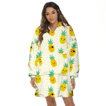 Cartoon Fruit Printed Lazy Blanket Hooded