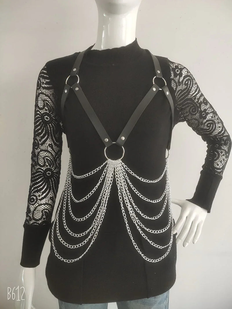 Women's PU Leather Waist Chain Belt - Adjustable Metal Chain Fashion Accessory Meifu Market