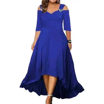 L-5XL Summer Fashion Elegant Long Dress Plus Size Women Clothing