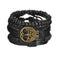 braided leather bracelet for men | vintage charm wood beads | adjustable wrap wristband | energy saving