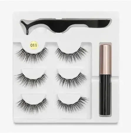 magnetic eyelashes with adhesive | reusable false eyelashes | easy application eyelash kit | energy saving