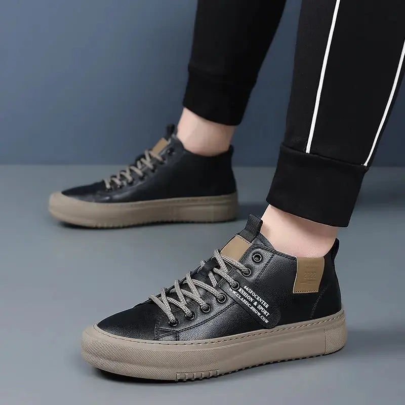 Men's Sports Casual Leather White Shoes Meifu Market