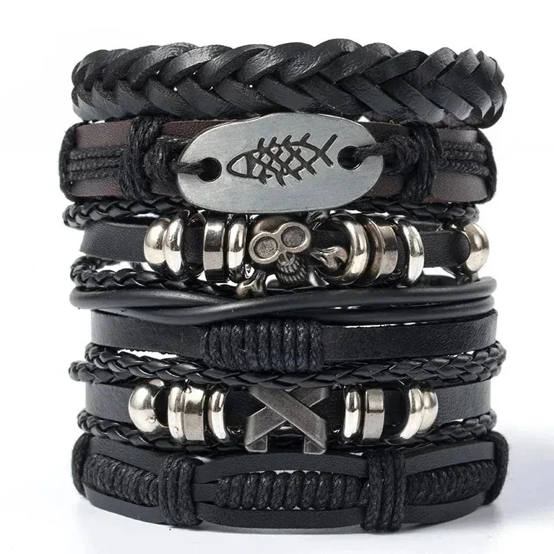 genuine leather bracelet | adjustable woven bracelet | multi-layer charm bracelet | ultrasonic cleaning