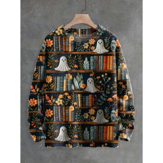Mens 3D Crew Neck Sweatshirt With Bold Needle Digital Print S - available style options