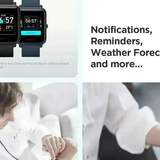 Amazfit Bip S Lite Smartwatch - 30 Day Battery Life, Music Control, Heart Rate Monitor & Fitness Tracker - close-up...