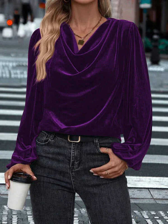 Women's Pile Collar Long Sleeve Top Meifu Market