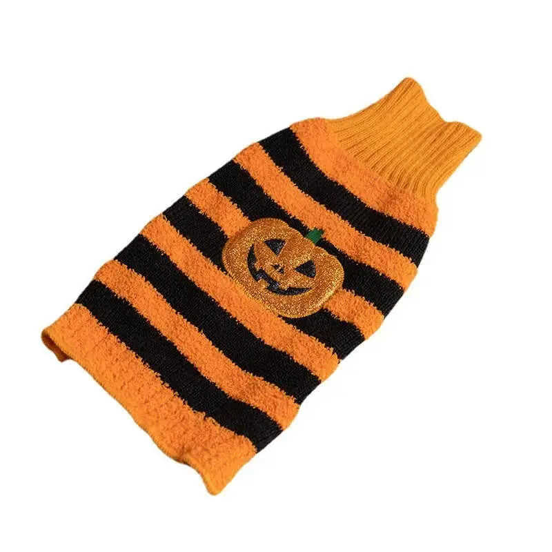 Halloween Dog Sweaters Pet Costume Teddy Warm Leisure Sweater Cosplay Clothes For Dogs Pets Outfits Orange Small Pumpkin -...
