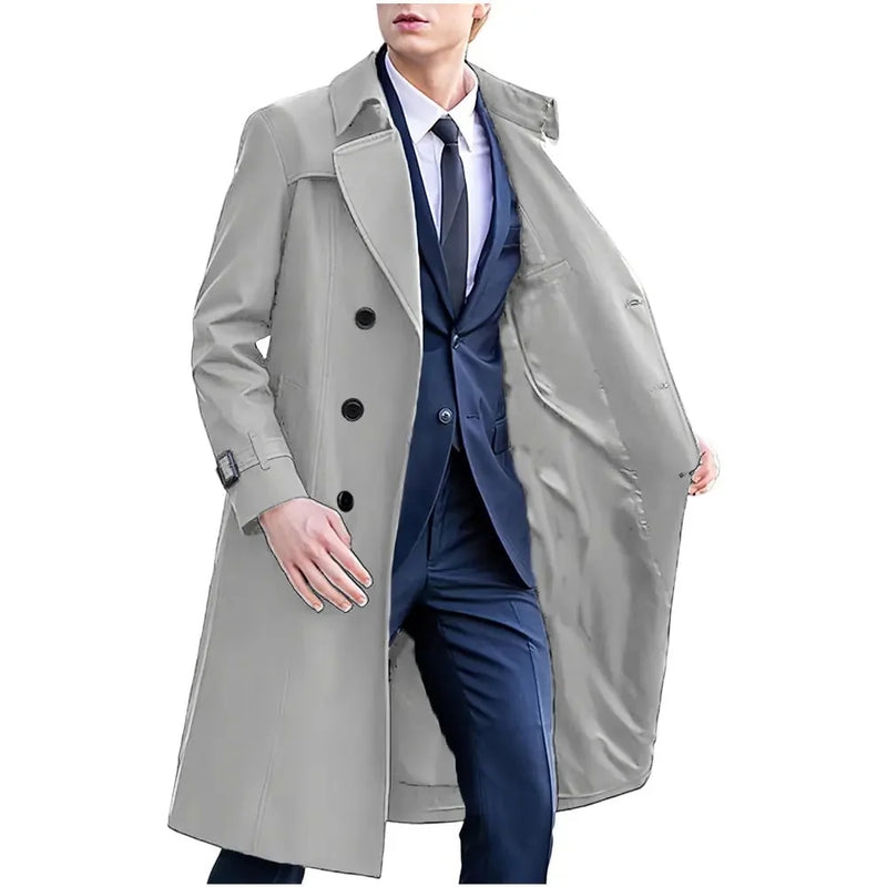 waterproof trench coat | wool blend overcoat | knee length mens coat | ultrasonic cleaning
