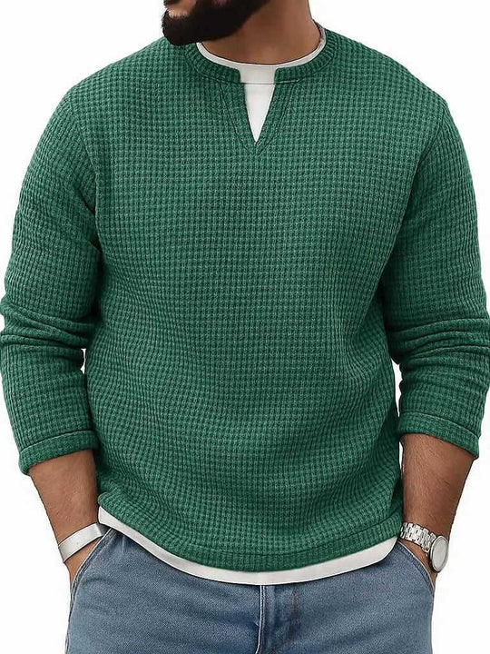 Mens FallWinter Two-Piece Crew-Neck Long-Sleeve Top M - color variant display