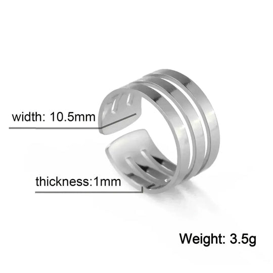 stainless steel adjustable ring | unisex geometric ring | titanium steel minimalist ring | ultrasonic cleaning