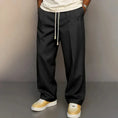 Buttons Comfortable Straight Drawstring Casual Pants - Meifu Market