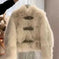 short faux fur coat | rabbit fur collar jacket | winter fashion coat women | energy saving