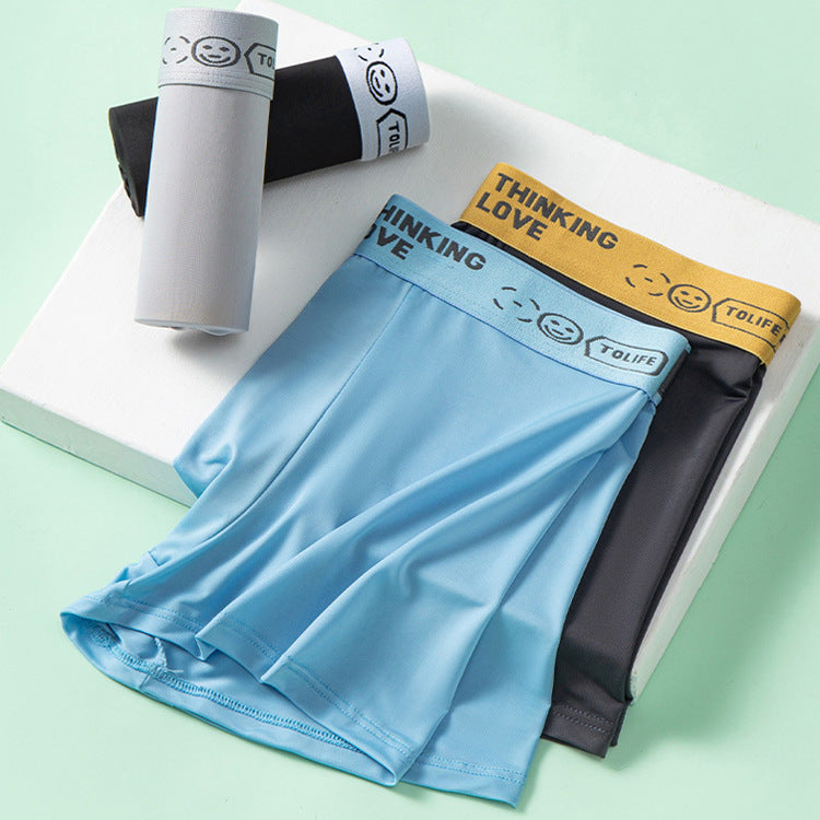 Popular HELLO Ice Silk Men's Underwear Youth Boxer Meifu Market