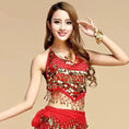 sequined dance top | chili red bra top | stretchable dance costume | energy saving