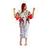 European And American V-neck Batwing Sleeve Printing Dress Meifu Market