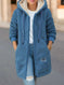 Winter Fleece Hooded Jacket Fashion Casual Zip-up Pockets Long Sweatshirt Warm Commuter Women's Clothing Meifu Market