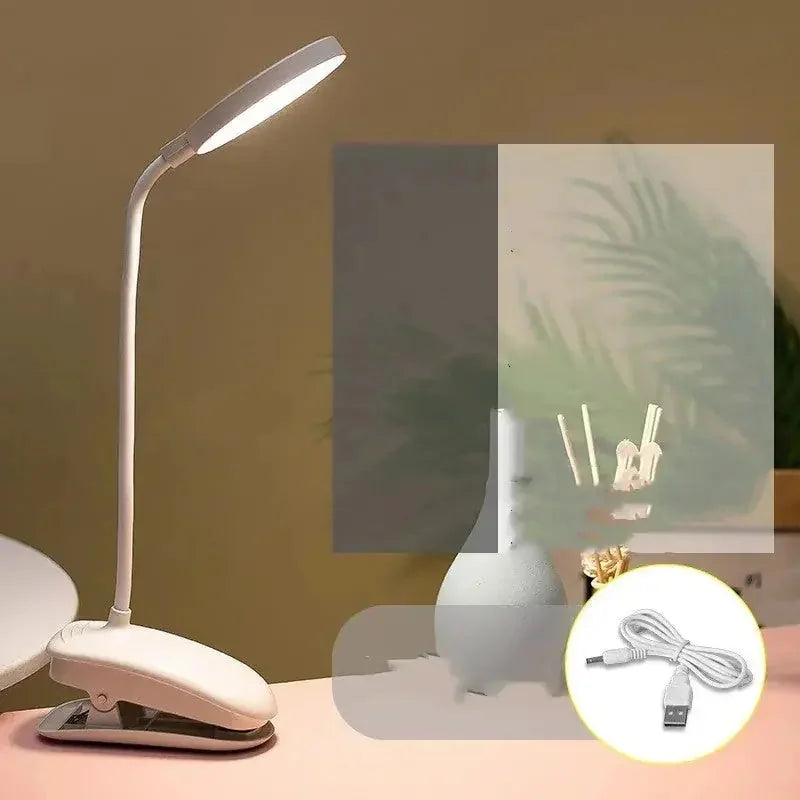 adjustable brightness desk lamp | usb powered study lamp | clip-on reading light | energy saving