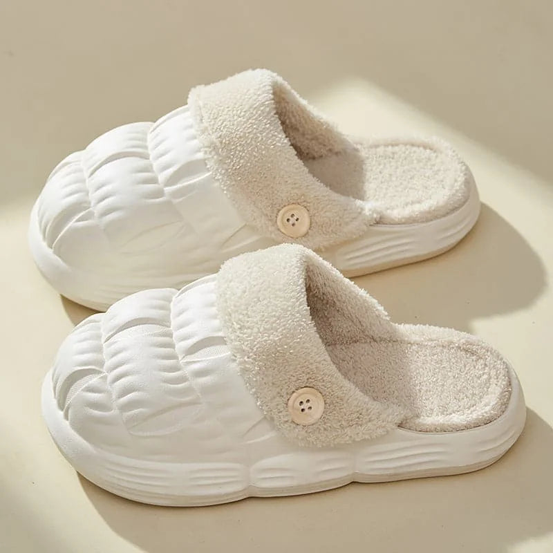 removable fluffy slippers | waterproof house shoes | non-slip indoor footwear | ultrasonic cleaning