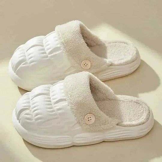 removable fuzzy slippers | waterproof house shoes | non-slip indoor footwear | ultrasonic cleaning