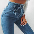 high-waisted denim jeans for women | plus size pencil pants | washed stretchy jeans | energy saving