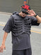 Loose, Versatile Designer-style Sleeveless Hooded Tank Top Gray - close-up detail shot