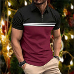 Men's Color-Block Mesh Polo Shirt