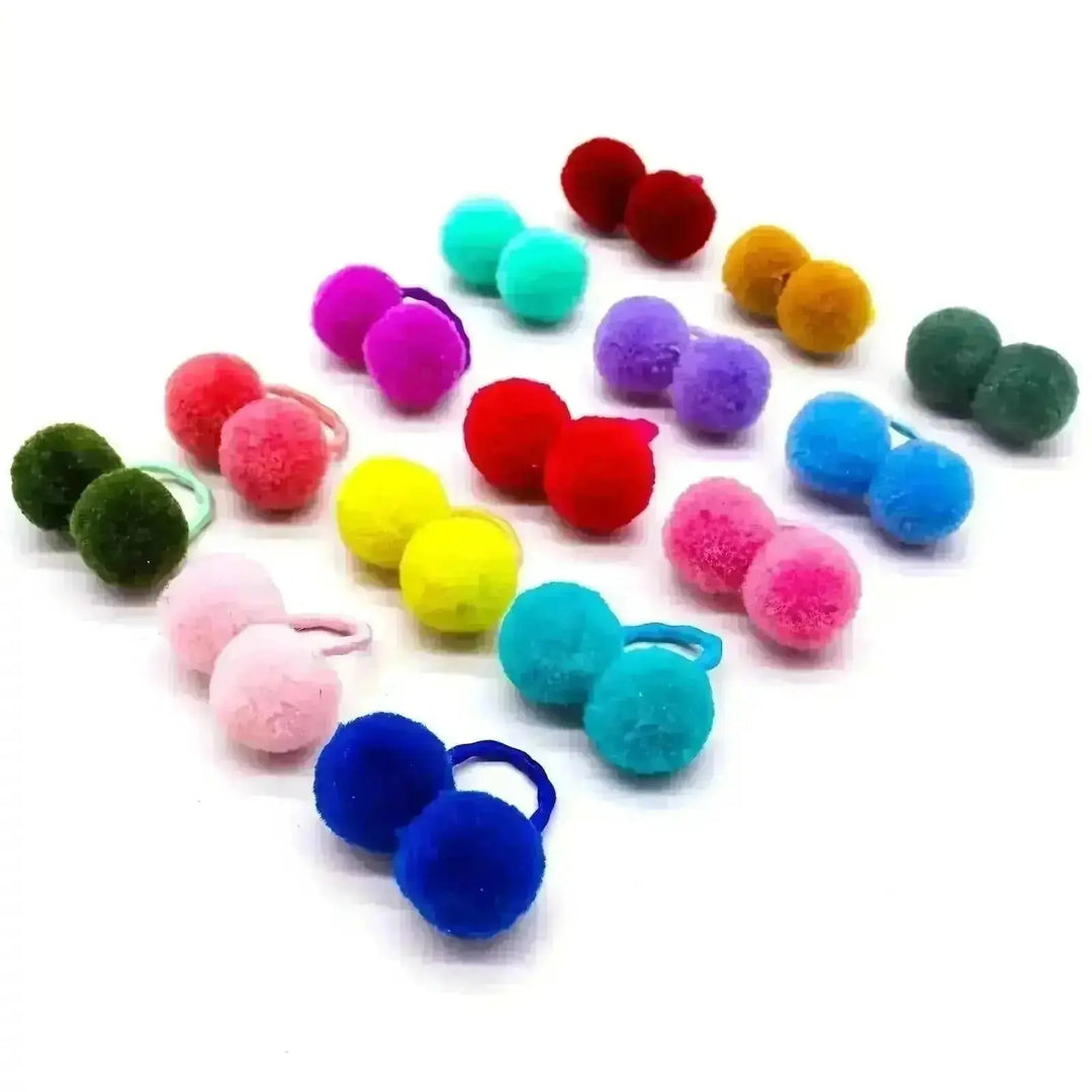 cute pet hair ties | soft pom pom hair ties | pet hair accessories for dogs | ultrasonic cleaning