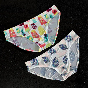 Briefs Printed Ice Silk Underwear Breathable Refreshing Thin Panties Meifu Market