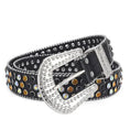 stainless-steel alloy belt | punk rock rivet buckle | rhinestone crystal decoration | energy saving